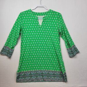 Coolibar St Lucia Tunic Top UPF 50 3/4 Sleeve Paisley Womens Size Small Bamboo